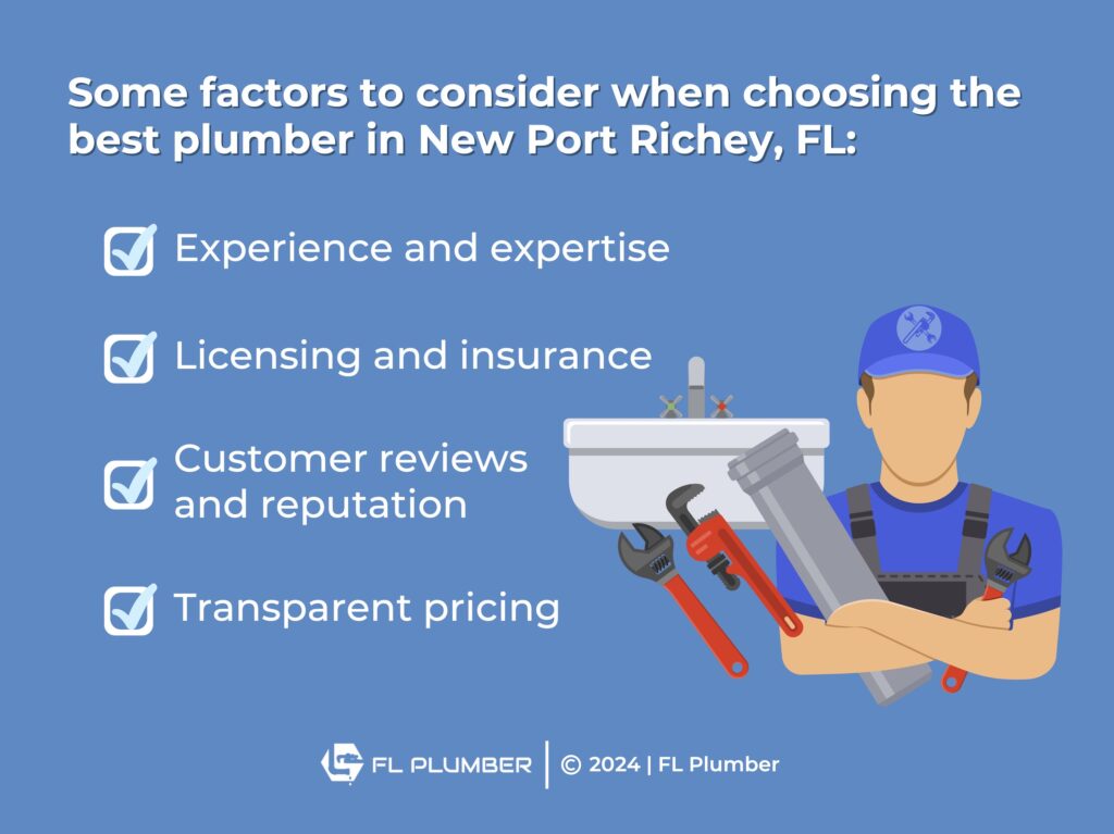 Callout 3: Plumber holding tools illustration- Four factors to consider when choosing best New Port Richey, FL plumber