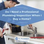 Featured: Plumber performing plumbing inspection at sink- Do I Need a Professional Plumbing Inspection When I Buy a Home?