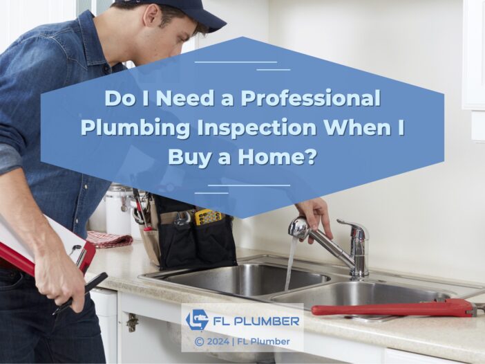 Featured: Plumber performing plumbing inspection at sink- Do I Need a Professional Plumbing Inspection When I Buy a Home?